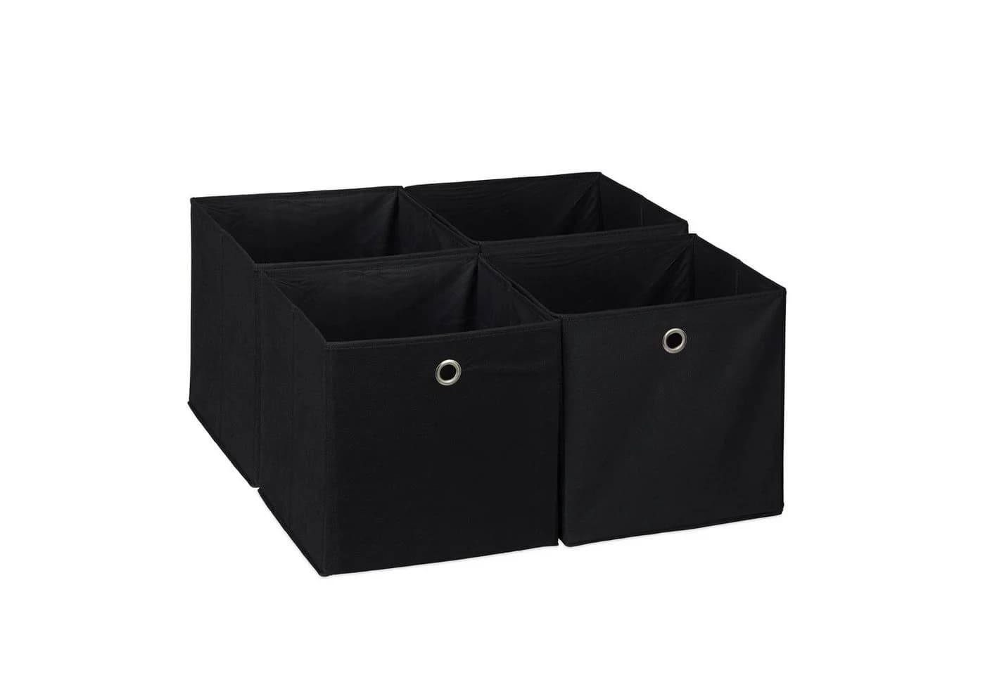 relaxdays Aufbewahrungsbox 4er Set Schwarz Faltbox Stoff - Bild 2