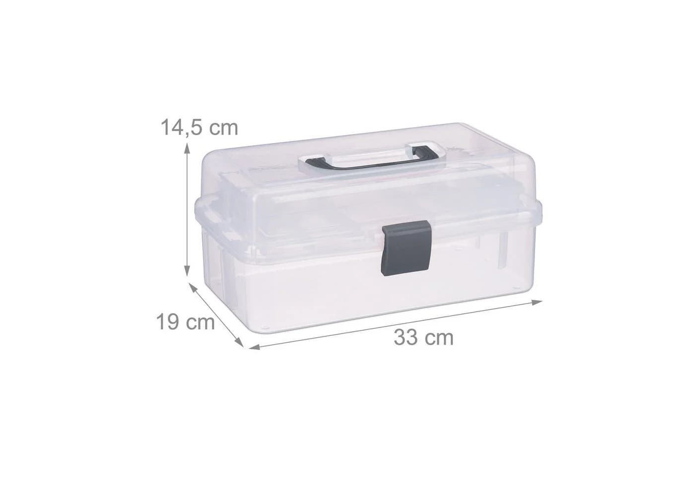 relaxdays Aufbewahrungsbox 9 Fächer Grau Transparent Kunststoff - Bild 4
