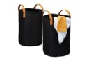 relaxdays Wäschekorb Filz 28 Liter 2er Set Schwarz Bild 2