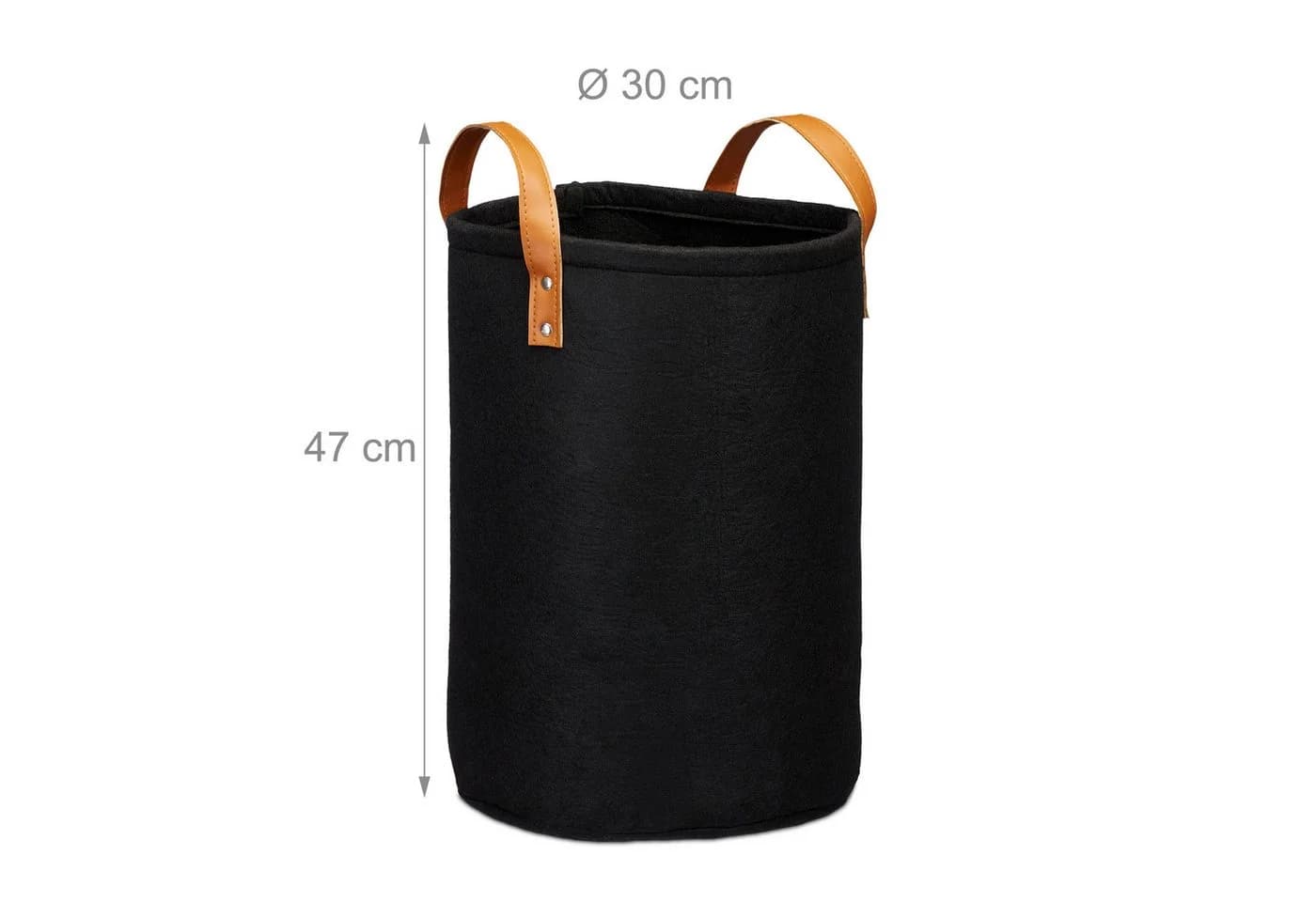 relaxdays Wäschekorb Filz 28 Liter 2er Set Schwarz - Bild 4