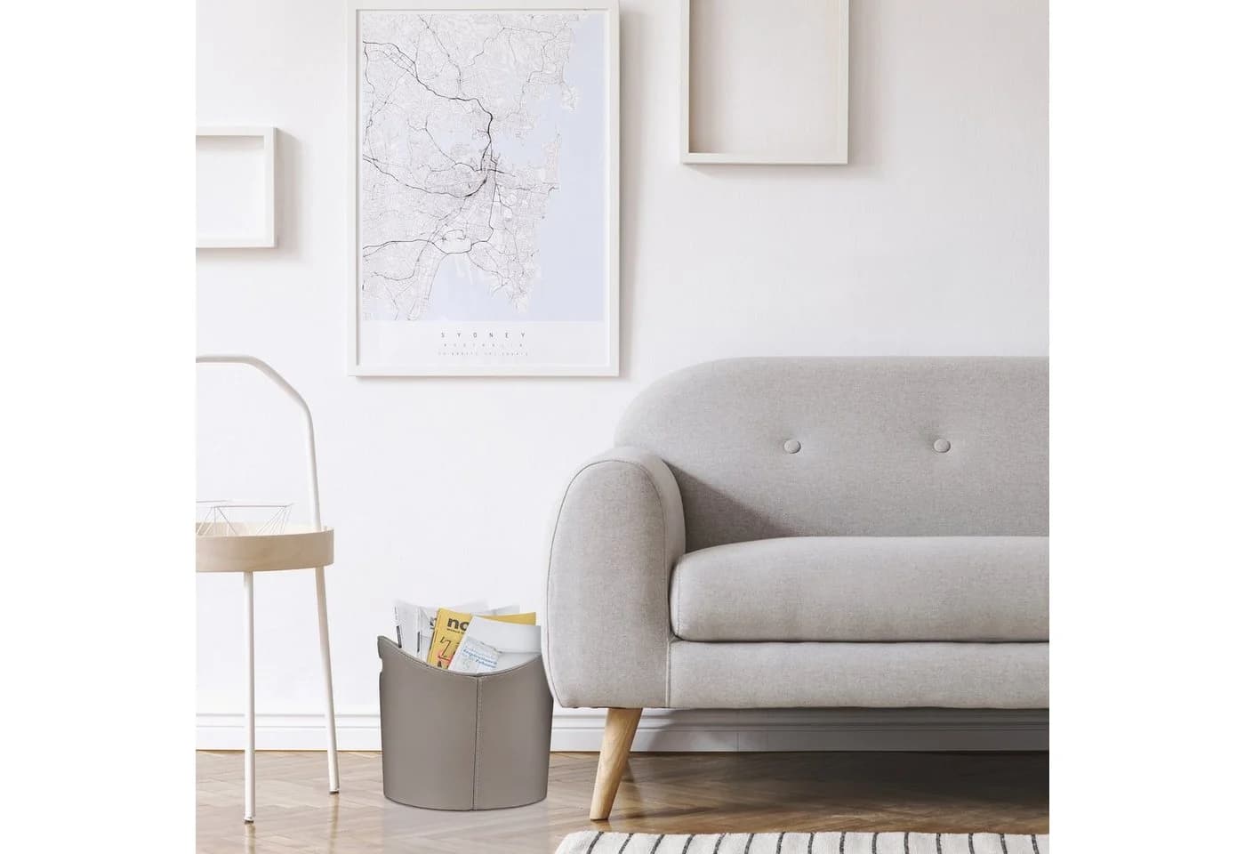 relaxdays Kaminholzkorb Grau Kunstleder L - Bild 5