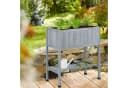 relaxdays Hochbeet aus Holz grau mit Ablage Bild 1