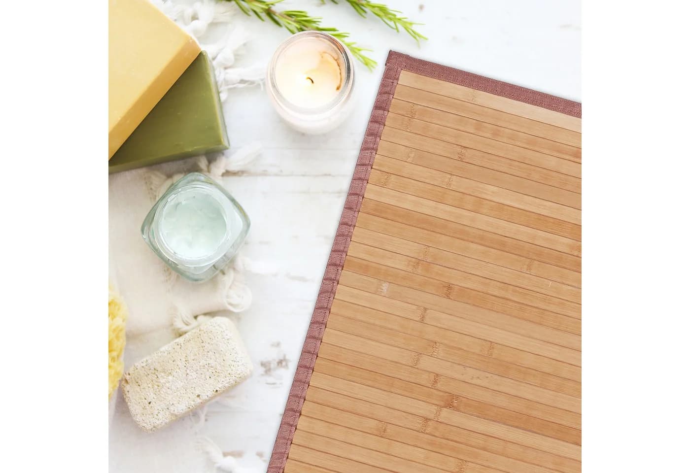 relaxdays Badematte Bambus natur mit rutschhemmender Unterseite - Bild 3