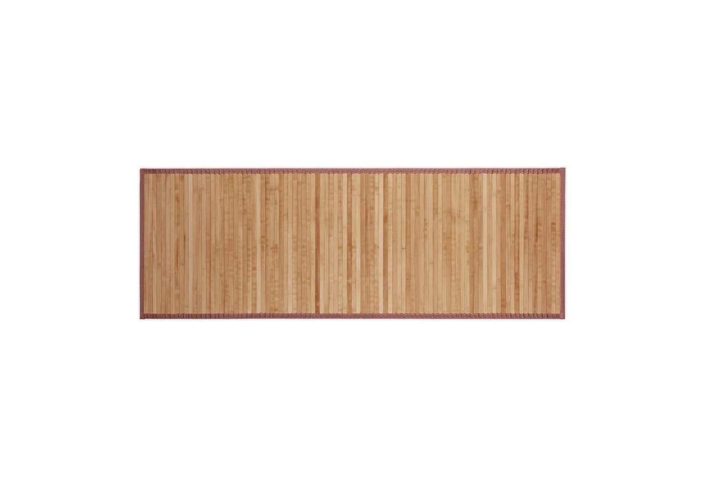relaxdays Badematte Bambus natur mit Textilrand Braun - Bild 2