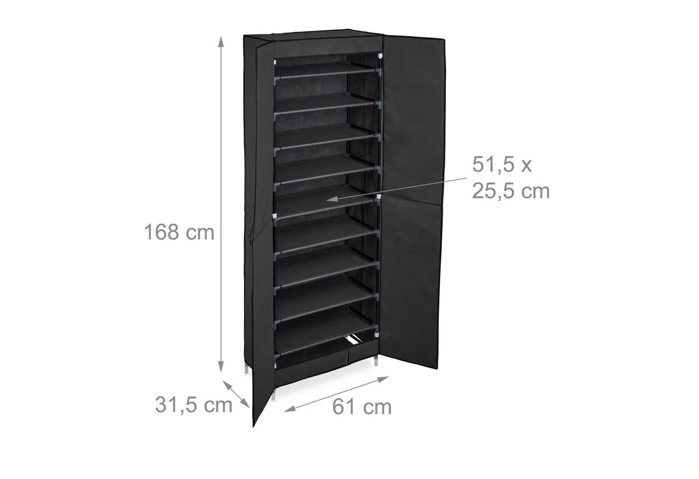 relaxdays Stoffschrank Schuhschrank 30 Paar Anthrazit - Bild 4