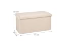 relaxdays Faltbare Samt-Sitzbank mit Stauraum, Creme Bild 4
