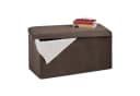 relaxdays Faltbare Samt-Sitzbank mit Stauraum Braun Bild 2