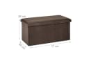 relaxdays Faltbare Samt-Sitzbank mit Stauraum Braun Bild 4