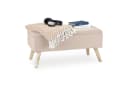 relaxdays Polsterbank Beige mit Stauraum und Holzbeinen Bild 2