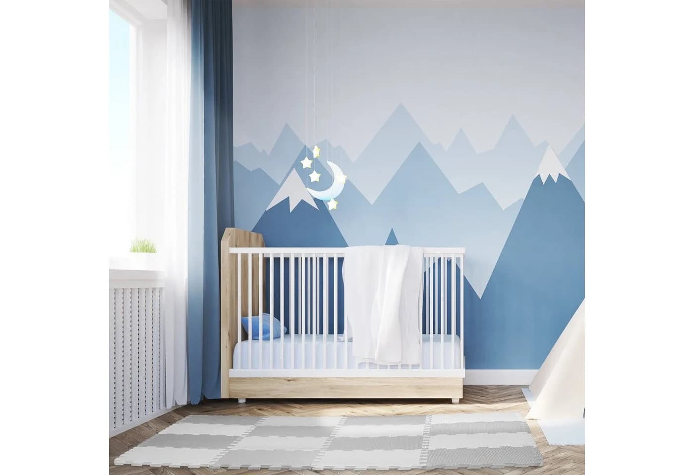 relaxdays Spielmatte 36-teilige Puzzlematte mit Rand Grau