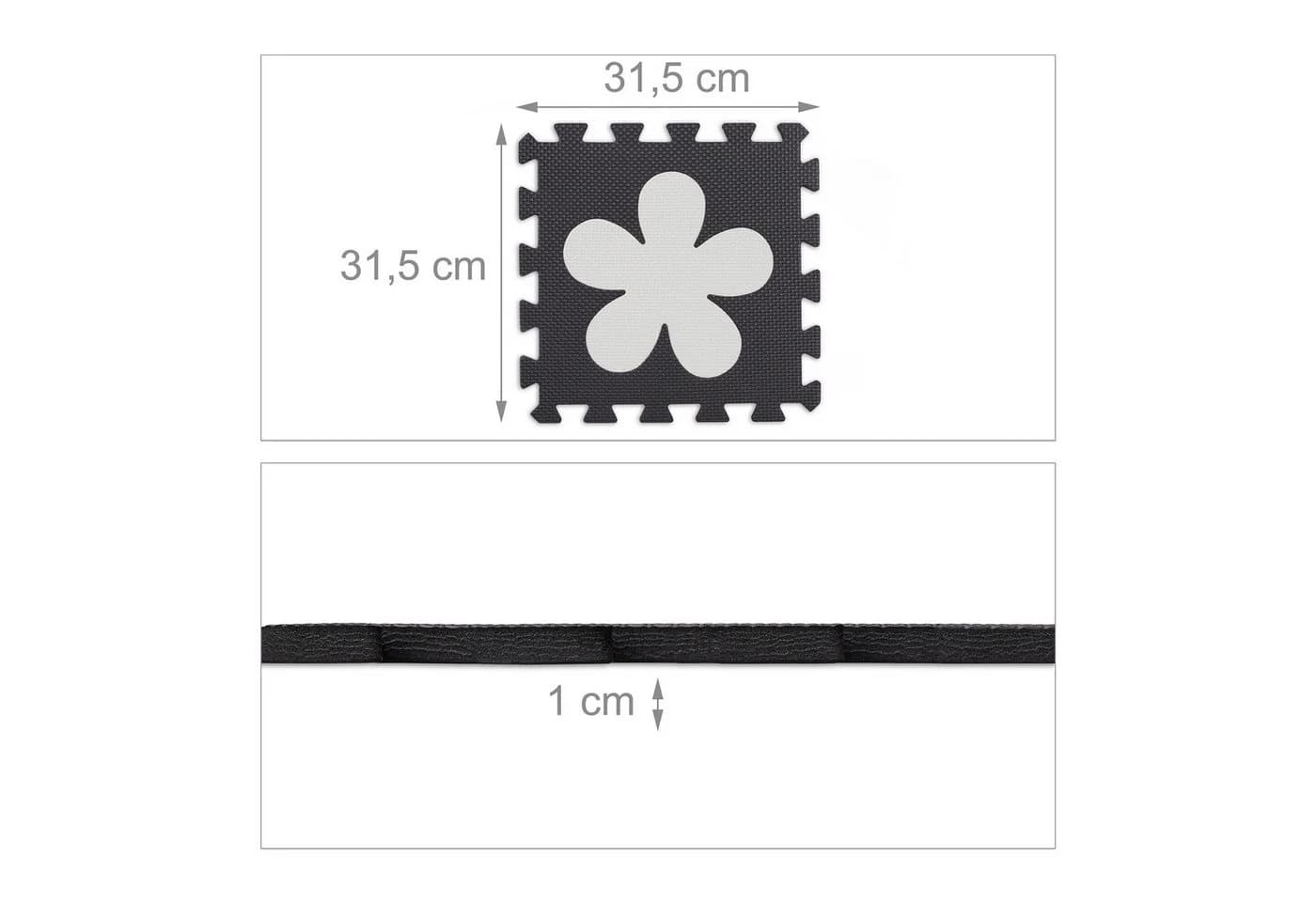 relaxdays Spielmatte 34-tlg. Puzzlematte mit Rand und Motiven Grau - Bild 4
