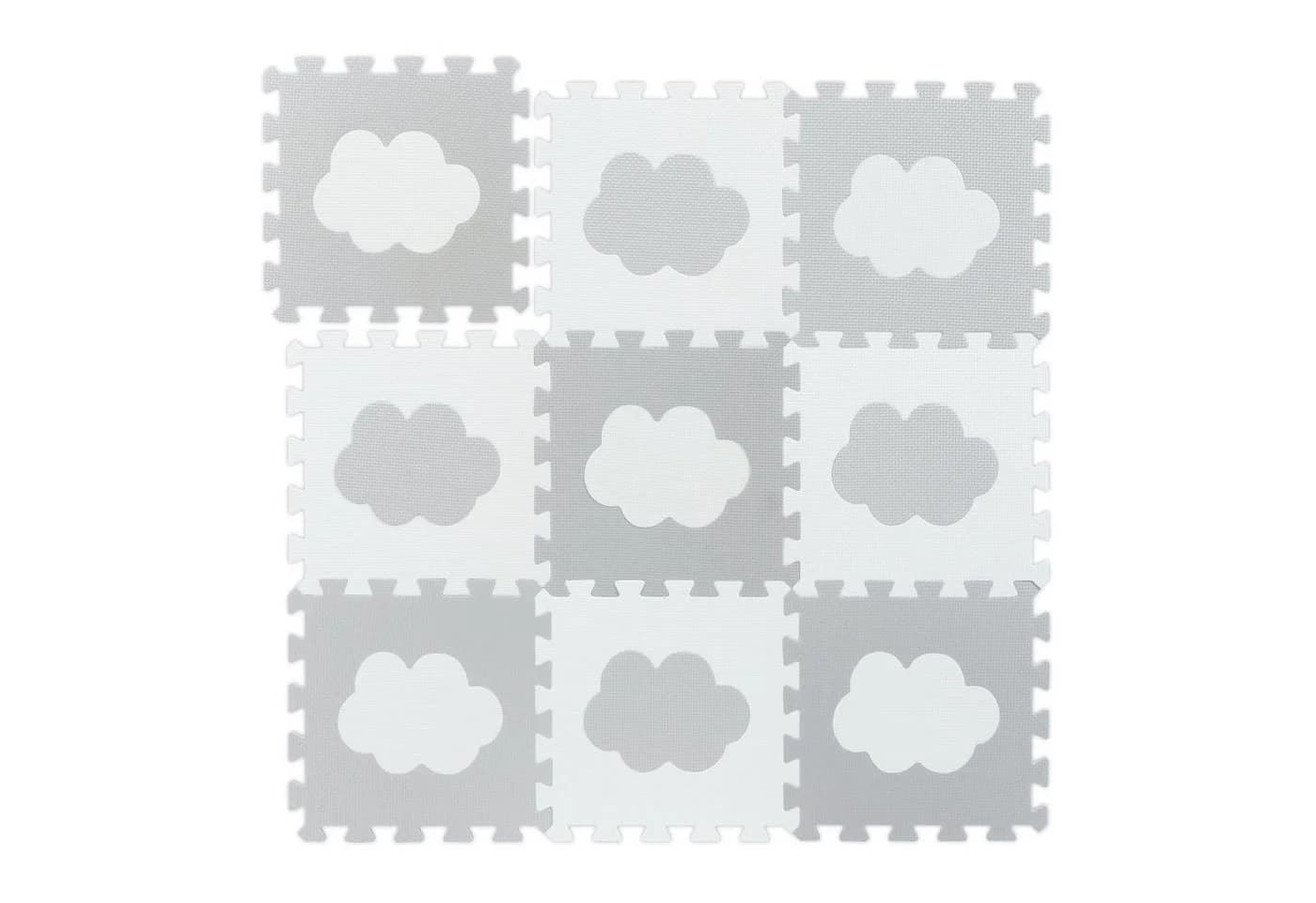 relaxdays Spielmatte 18-tlg. Puzzlematte Wolke Weiss-Grau - Bild 2