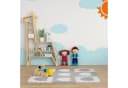 relaxdays Spielmatte 18-tlg. Puzzlematte Herz Weiss-grau Bild 1