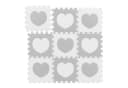 relaxdays Spielmatte 18-tlg. Puzzlematte Herz Weiss-grau Bild 2