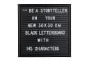 relaxdays Memoboard Letterboard Schwarz 30x30 cm Buchstabenbrett Bild 2