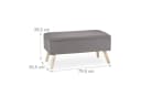 relaxdays Polsterbank mit Stauraum Hellgrau Leinen-Optik Bild 4
