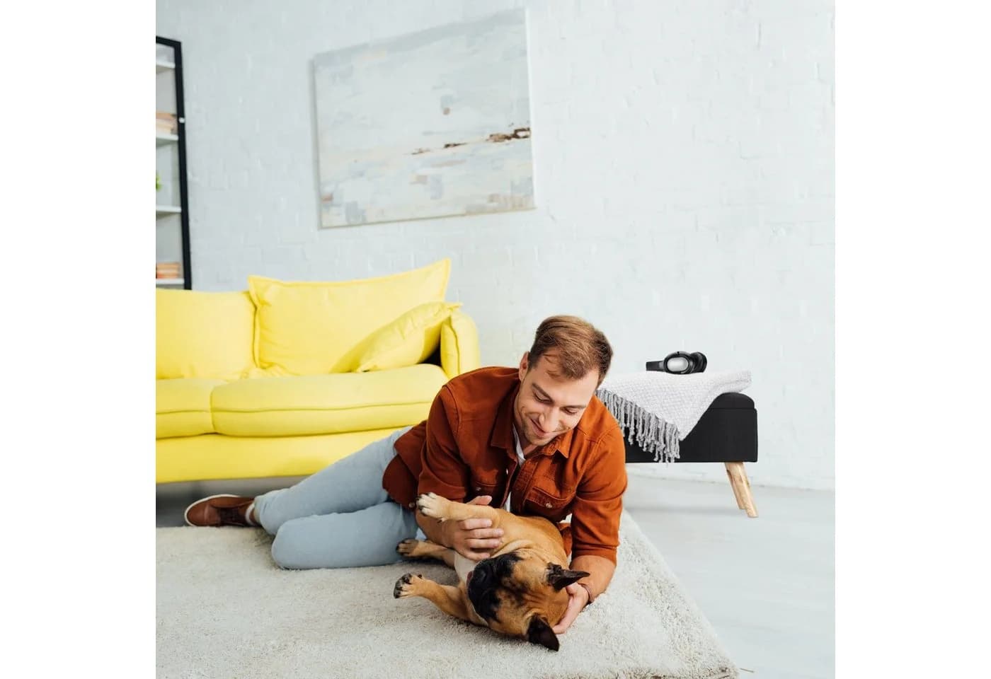 relaxdays Polsterbank mit Stauraum Hellgrau Leinen-Optik - Bild 5