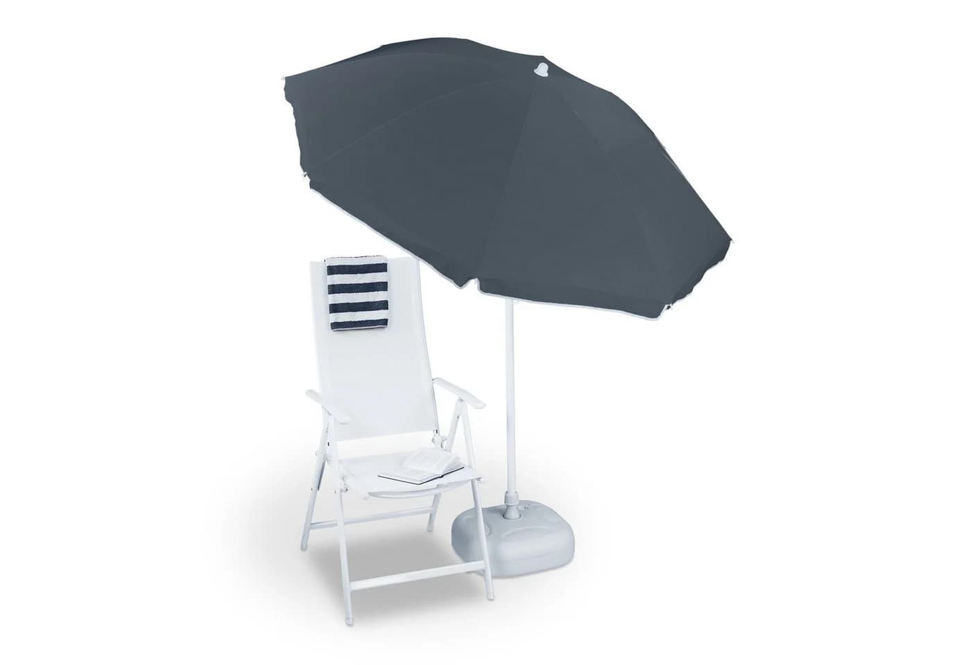 relaxdays Balkonschirm Sonnenschirm 180 cm Grau - Bild 2