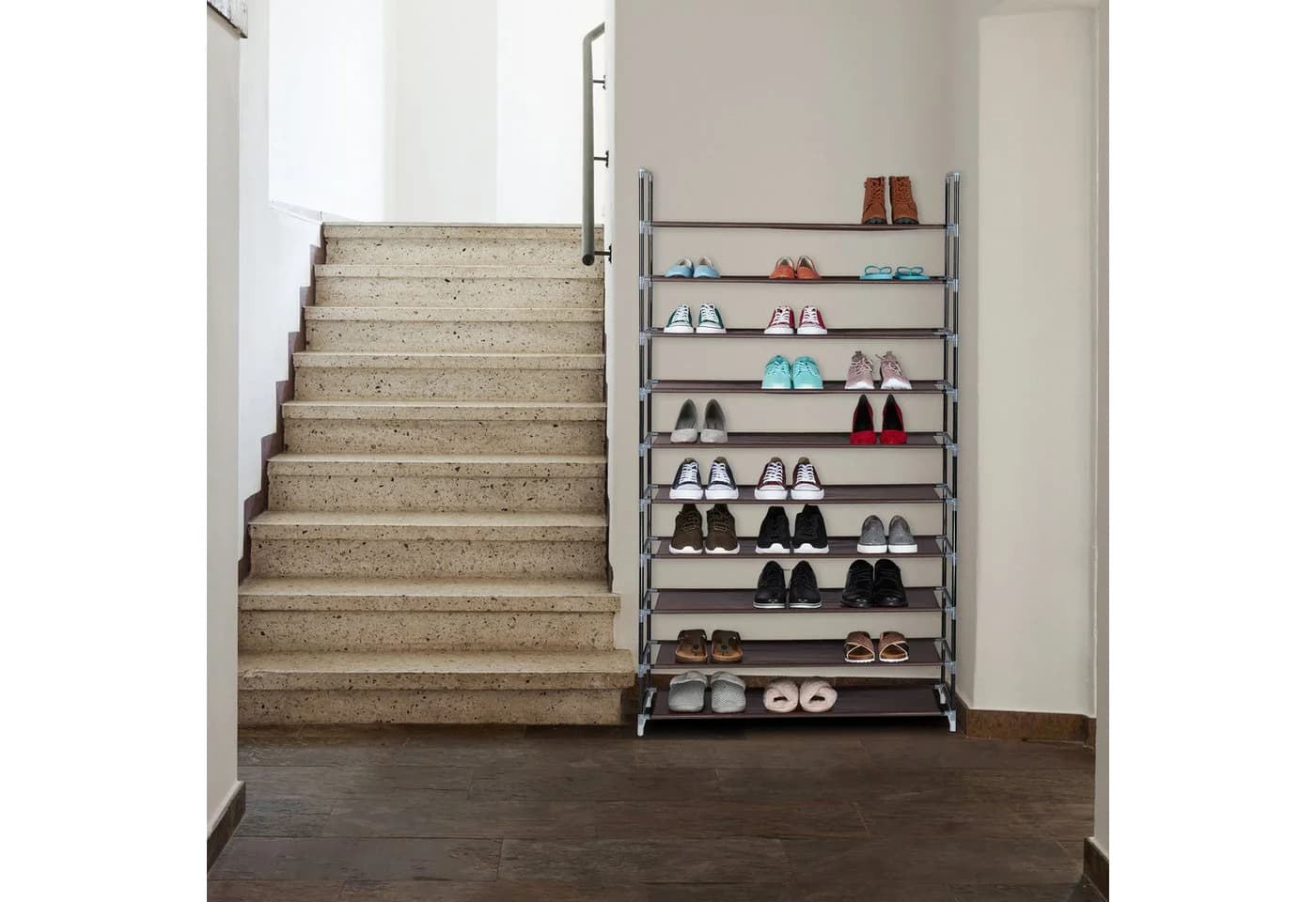 relaxdays Schuhregal Stoff für 50 Paar Schuhe Weiß - Bild 3