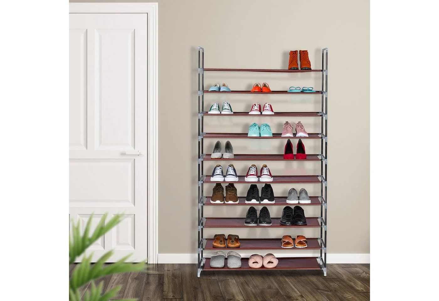 relaxdays Schuhregal Stoff für 50 Paar Schuhe Weiß - Bild 5