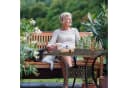Relaxdays Eckiger Gartentisch mit Schirmloch Schwarz-Bronze Bild 5