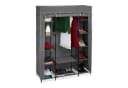 relaxdays Stoffschrank XXL Anthrazit mit 12 Ablagen und Kleiderstange Bild 2