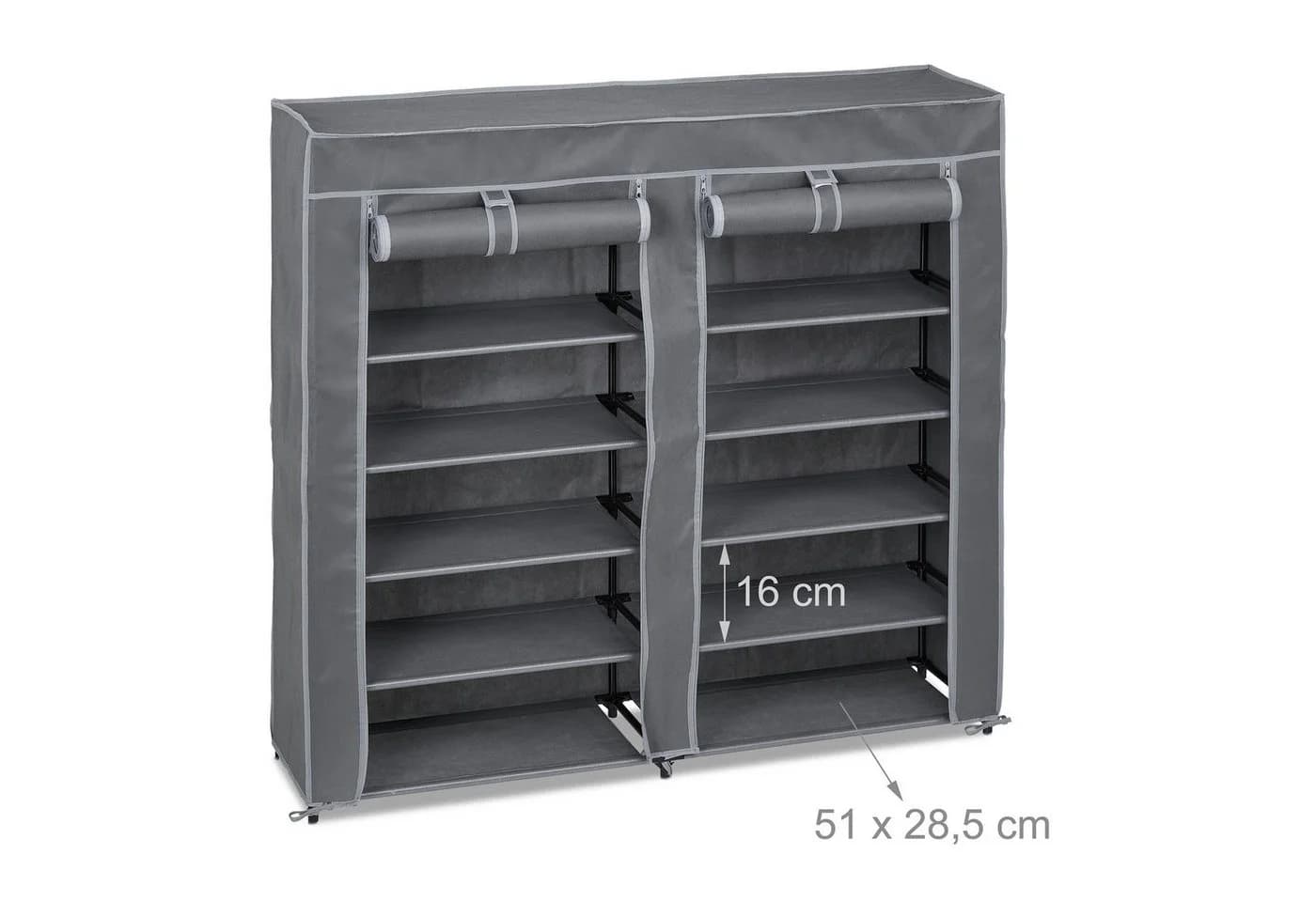 relaxdays Schuhschrank Stoff 12 Fächer Anthrazit - Bild 5