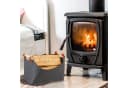 relaxdays Aufbewahrungskorb Filztasche mit Holzgriffen Dunkelgrau Bild 1