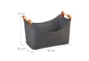 relaxdays Aufbewahrungskorb Filztasche mit Holzgriffen Dunkelgrau Bild 4