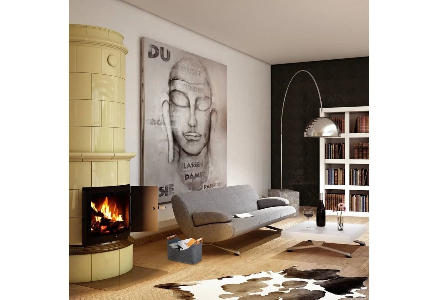 relaxdays Aufbewahrungskorb Filztasche mit Holzgriffen Dunkelgrau - Bild 5