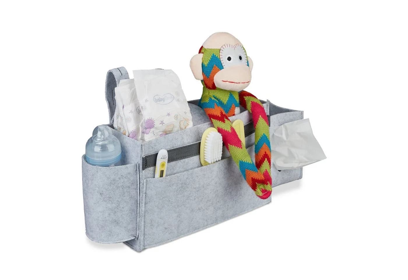 relaxdays Filz-Betttasche Hellgrau für Hochbett & Pflegebett - Bild 2