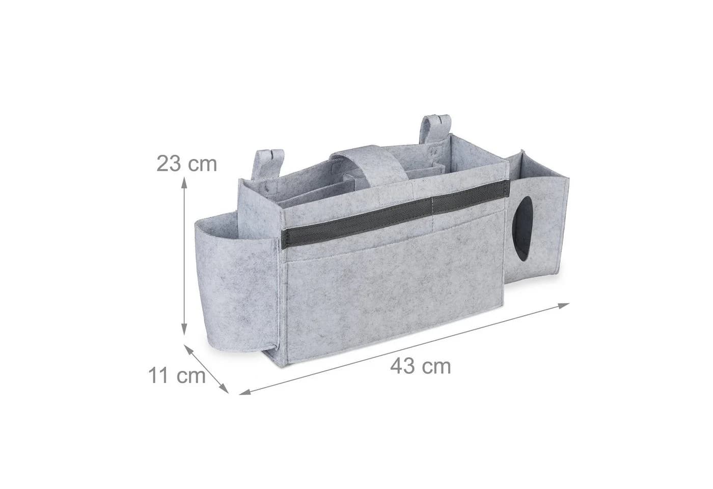 relaxdays Filz-Betttasche Hellgrau für Hochbett & Pflegebett - Bild 4