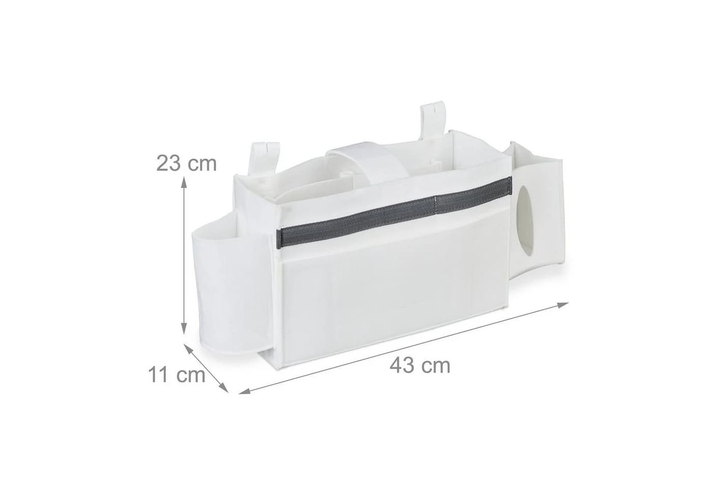 relaxdays Hochbett Organizer aus Filz Weiß 8 Fächer - Bild 4