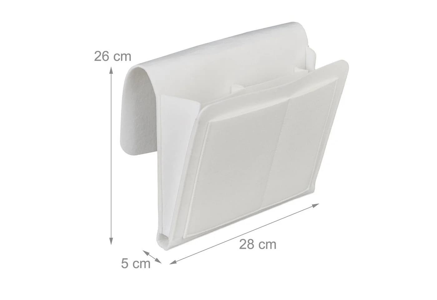 relaxdays Betttasche aus Filz Weiß 5 Fächer Organizer - Bild 4