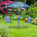 relaxdays Garten-Kindersitzgruppe mit Schirm, blau, Tier-Design Bild 1