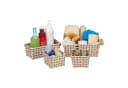 relaxdays Aufbewahrungskorb 4er Set geflochte Weiss-braun Bild 2