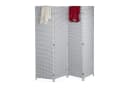 relaxdays Paravent Raumteiler 4 teilig, Weiss-Grau Bild 2