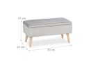 relaxdays Sitzbank Samt mit Stauraum Hellgrau Eukalyptus Bild 4