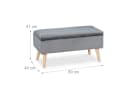 relaxdays Sitzbank Samt mit Stauraum, Eukalyptus, Dunkelgrau Bild 4