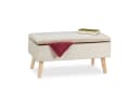 relaxdays Sitzbank Samt mit Stauraum Creme Bild 2