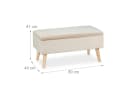 relaxdays Sitzbank Samt mit Stauraum Creme Bild 4