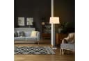 relaxdays Stehlampe mit Stoffschirm Lila Silber Chrom-Fuß Bild 1