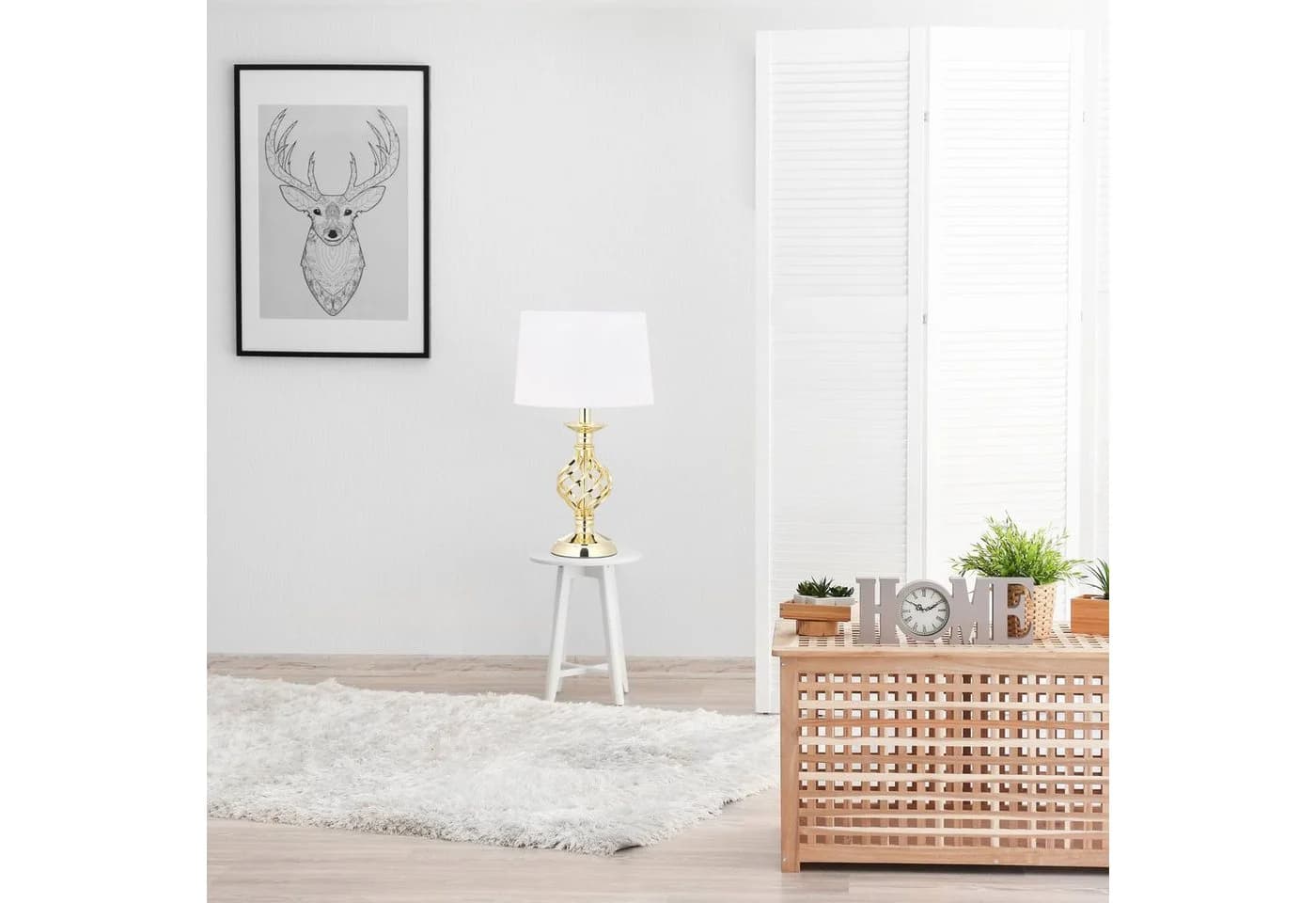 relaxdays Tischleuchte Modern Dimmbar Touch Gold Weiß