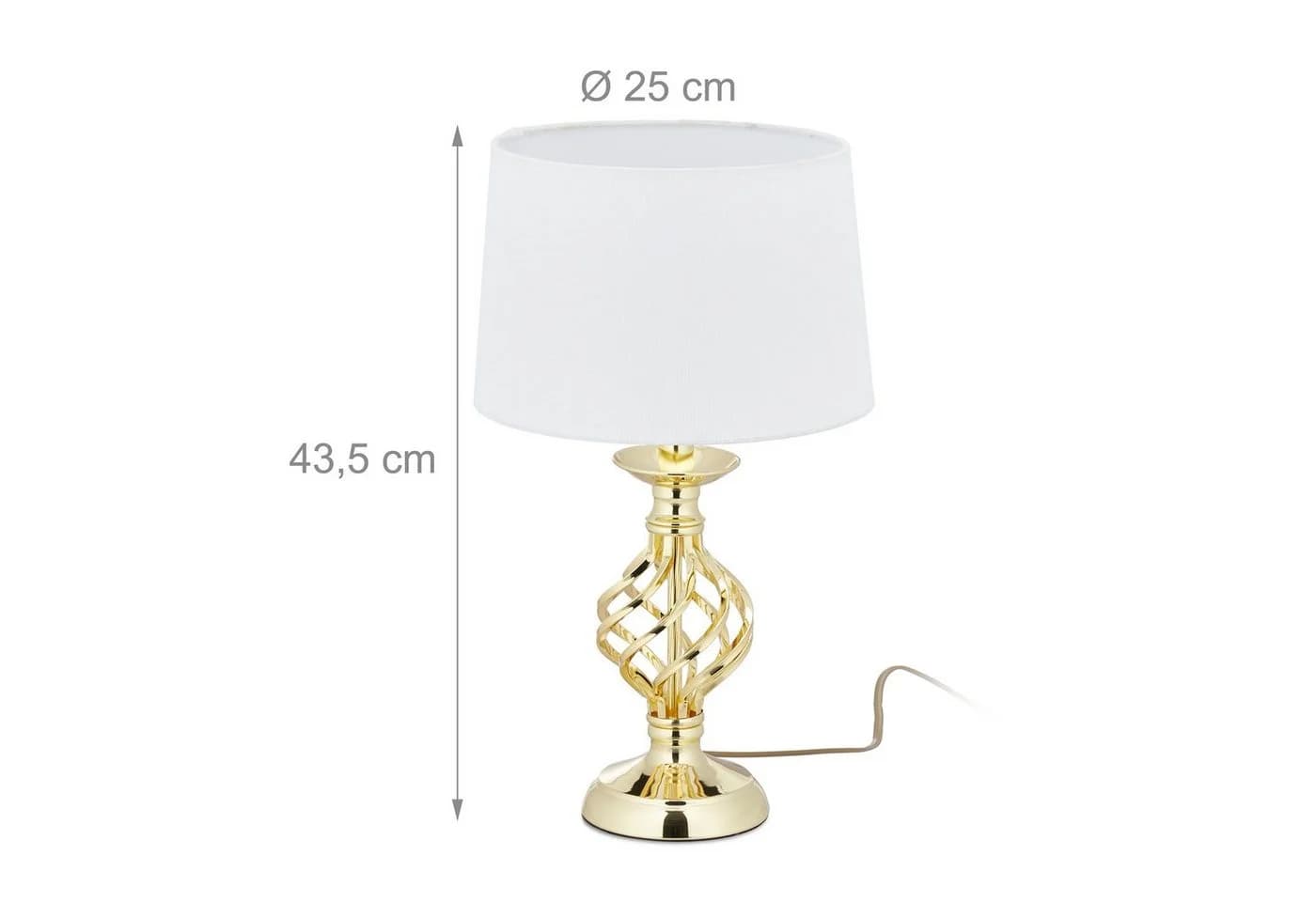 relaxdays Tischleuchte Modern Dimmbar Touch Gold Weiß - Bild 4