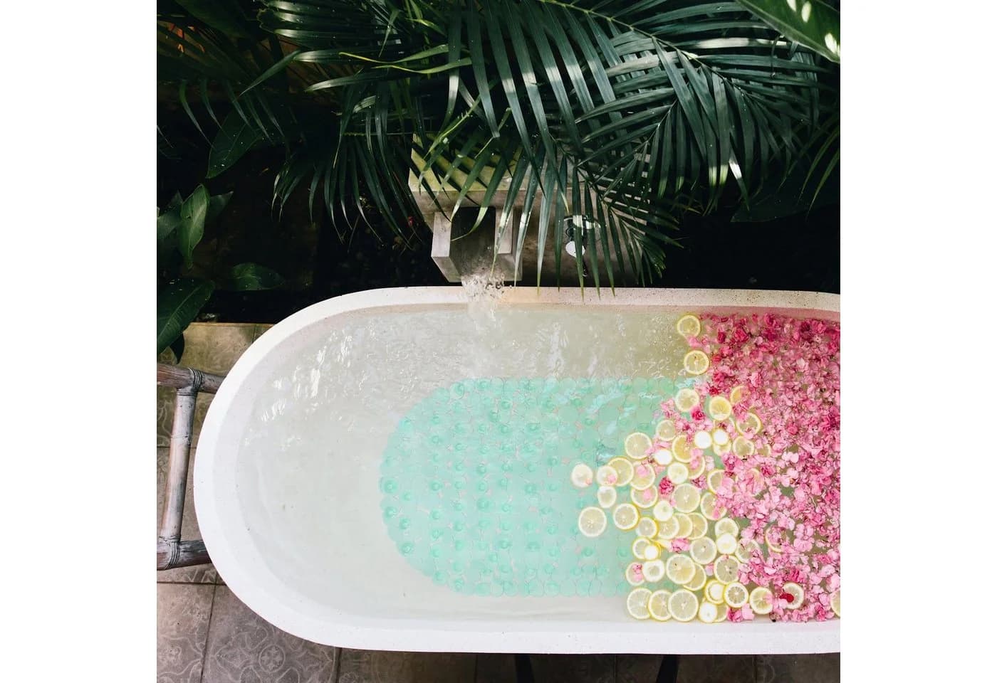 relaxdays Badematte Badewannenmatte Steinoptik Grün
