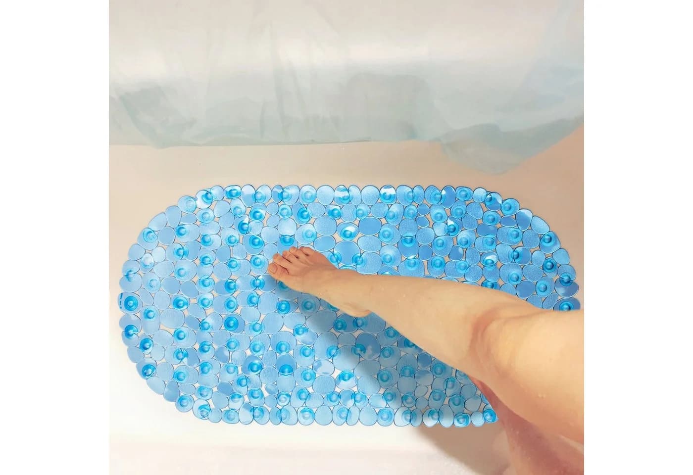 relaxdays Badematte Badewannenmatte Steinoptik bunt blau - Bild 3