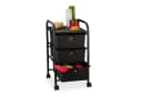 relaxdays Badrollwagen 3 Schubladen Schwarz mit Rollen Bild 2