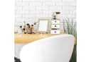 relaxdays Schreibtischaufsatz 3 Schubladen Weiß Bambus Organizer Bild 5