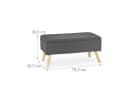 relaxdays Polsterbank mit Stauraum Grau Braun Leinen-Optik Bild 4