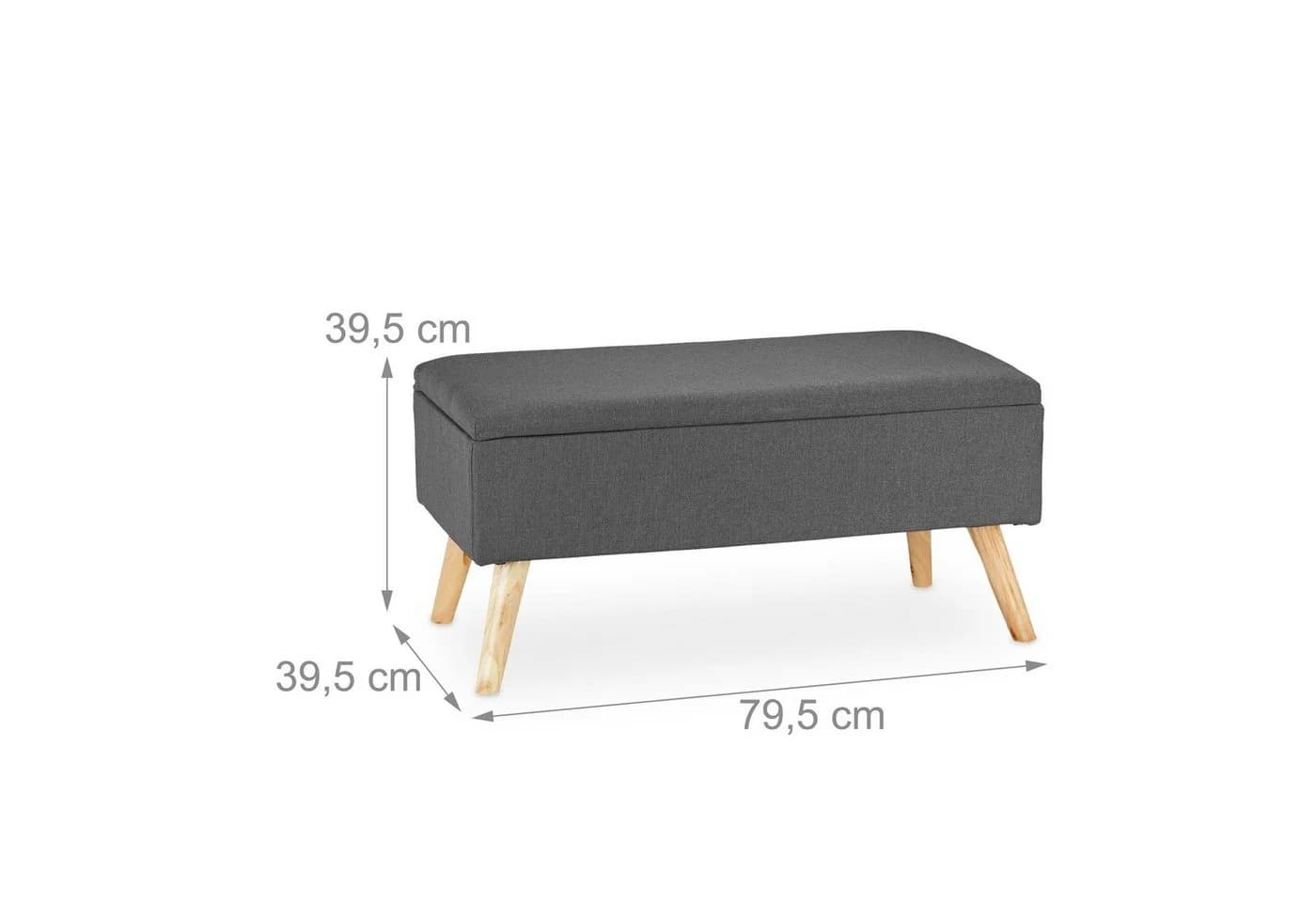 relaxdays Polsterbank mit Stauraum Grau Braun Leinen-Optik - Bild 4